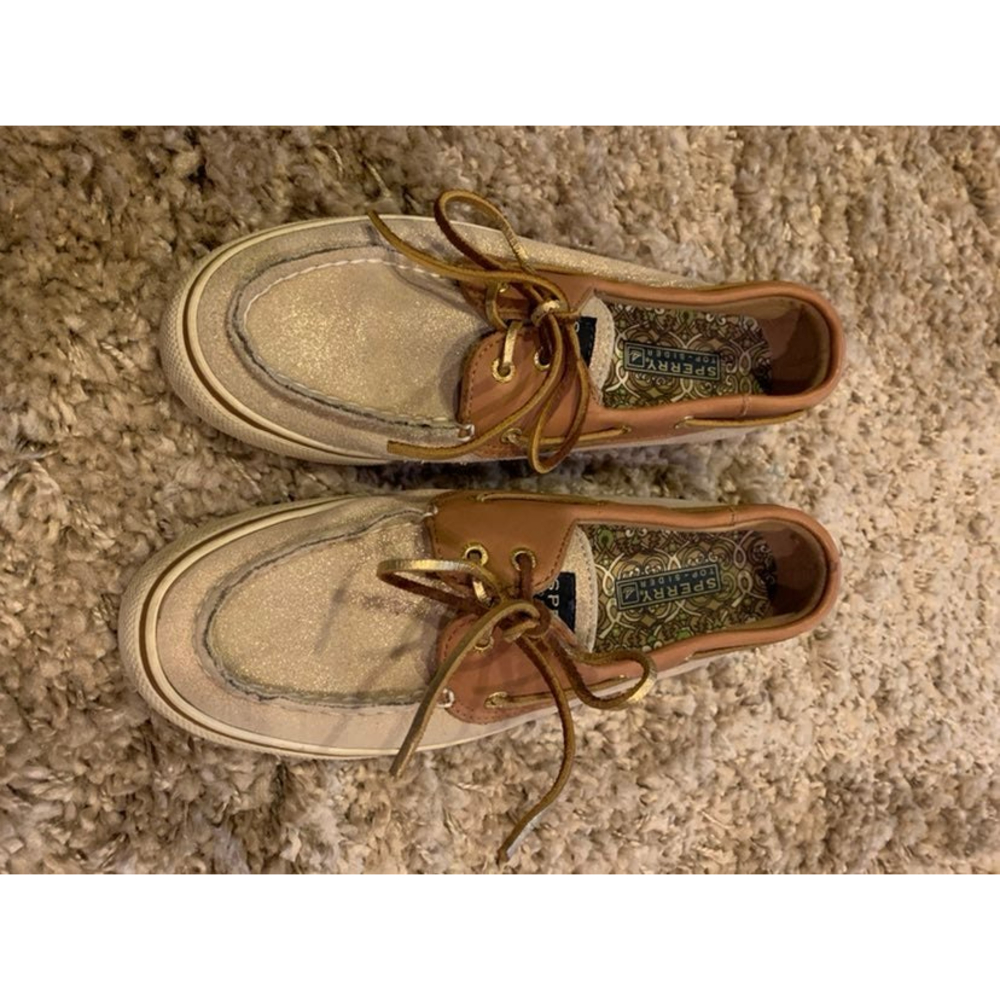 Women’s sperry gold sparkly boat shoes size 8M